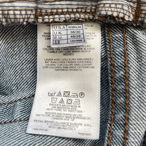 Brooks Brothers 346 Men’s Jeans W38/L30 Straight Fit Blue Denim - Picture 5 of 7